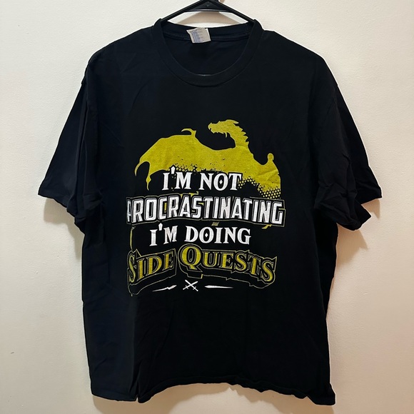 “I’m not procrastinating, I’m doing side quests” funny short sleeve T-shirt - Picture 1 of 4